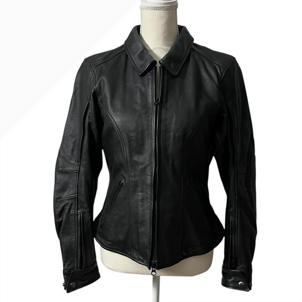 Firstgear Black‎ Full Grain Leather Motorcycle Jacket Premium Riding Equipment M